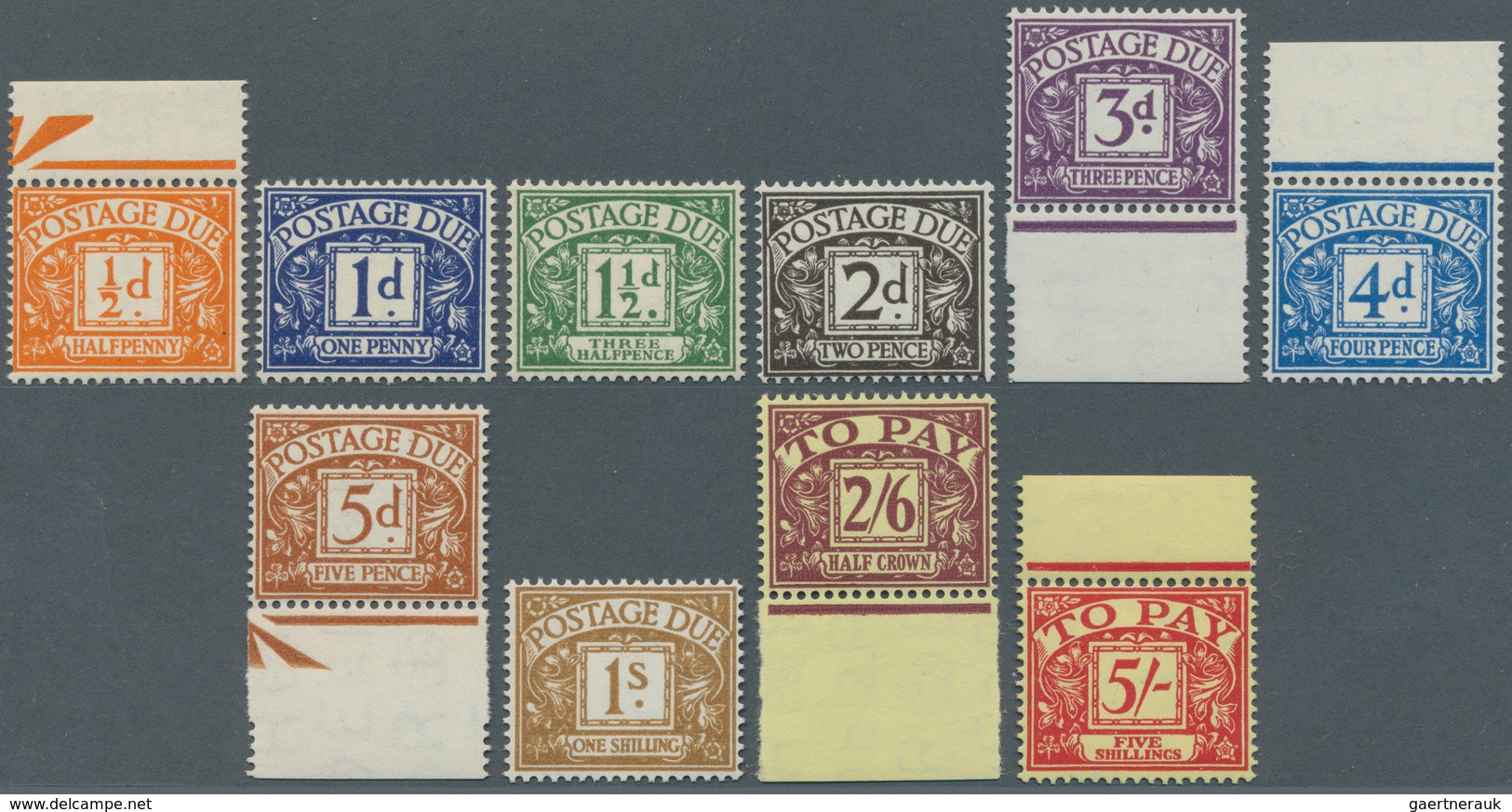 Großbritannien - Portomarken: 1955, 1/2 To 5 Sh Complete Set, Mint Never Hinged - Postage Due