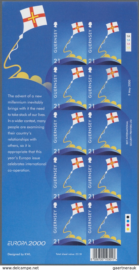 Großbritannien - Guernsey: 2000, 21 P. "Europe - Flag Of Guernsey" As Completely Imperforated Miniat - Guernesey