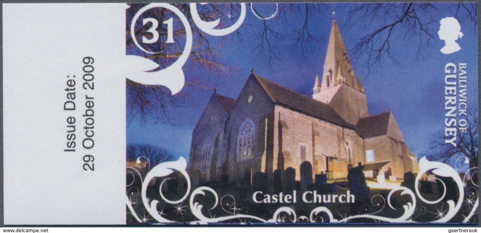 Großbritannien - Guernsey: 2009, 31 P. Christmas "Parish Church Castel", Completely Imperforated, Mi - Guernsey