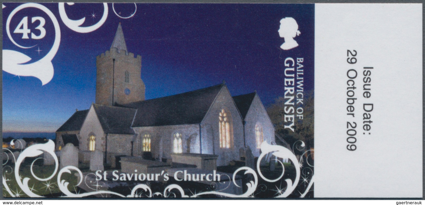 Großbritannien - Guernsey: 2009, 43 P. Christmas "Parish Church St. Saviour", Completely Imperforate - Guernsey