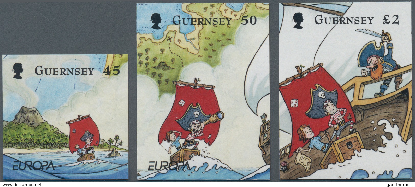 Großbritannien - Guernsey: 2010. Complete Set "Europe: Children's Books (Comics)" (3 Values) In IMPE - Guernsey