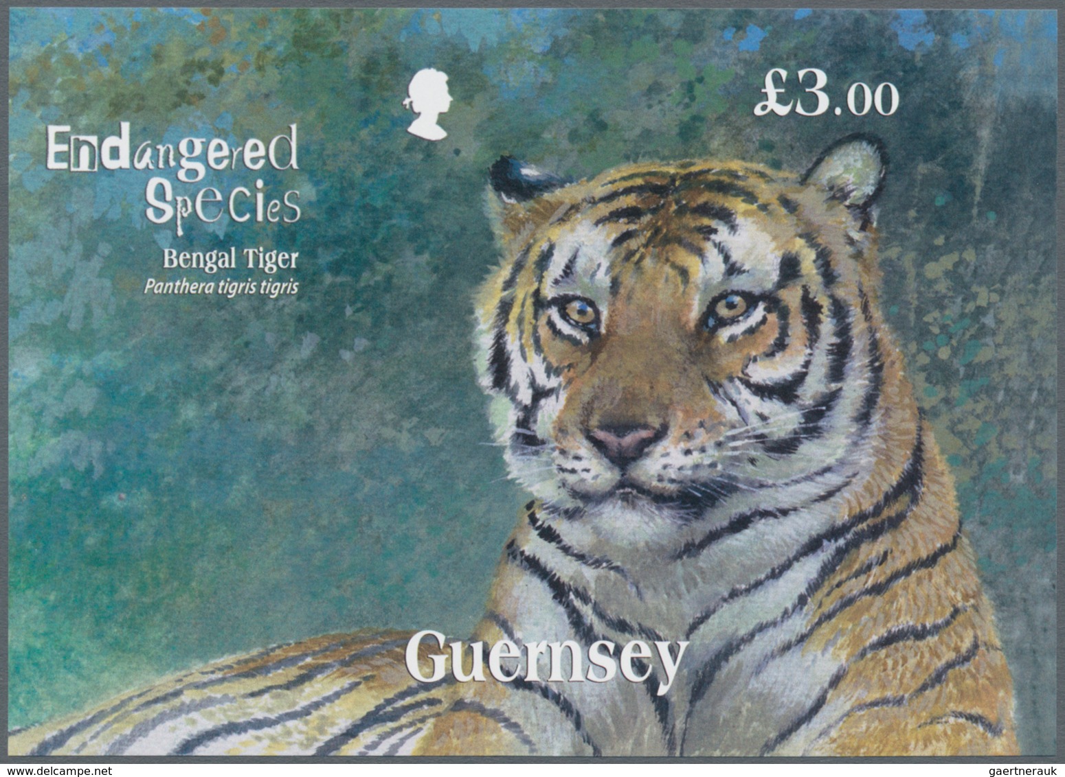 Großbritannien - Guernsey: 2012, Miniature Sheet "Endangered Species - Bengal Tiger" In Original Siz - Guernsey