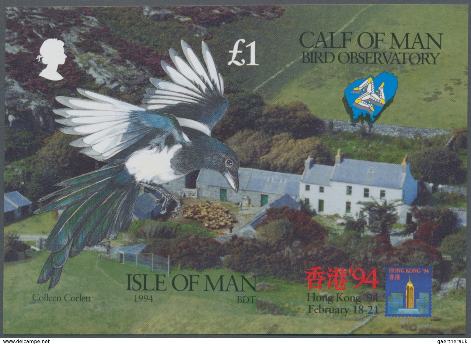 Großbritannien - Isle Of Man: 1994. IMPERFORATE Souvenir Sheet Of The Set "Ornithological Observator - Isla De Man