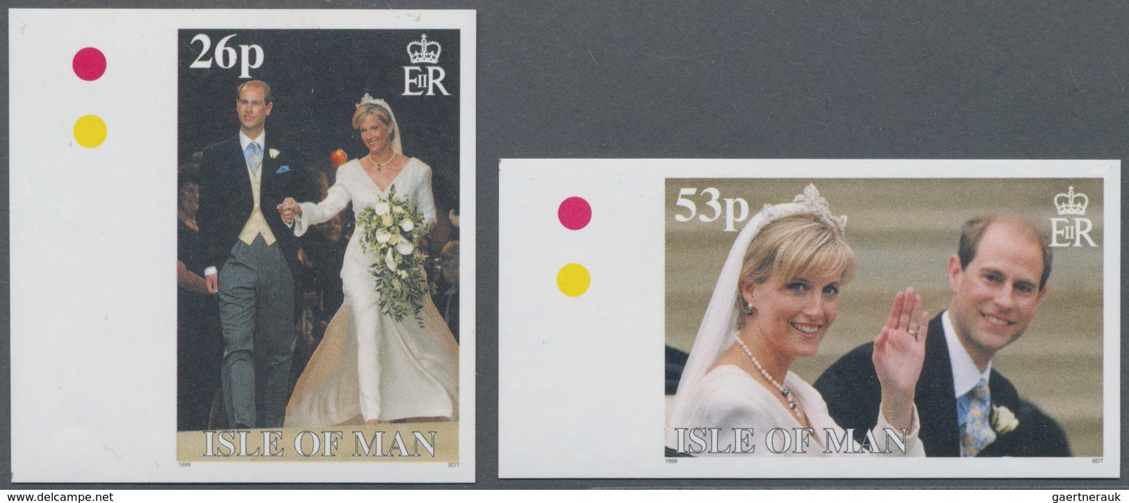 Großbritannien - Isle Of Man: 1999. Complete Set (2 Values) In IMPERFORATE Single Stamps Showing "We - Man (Ile De)