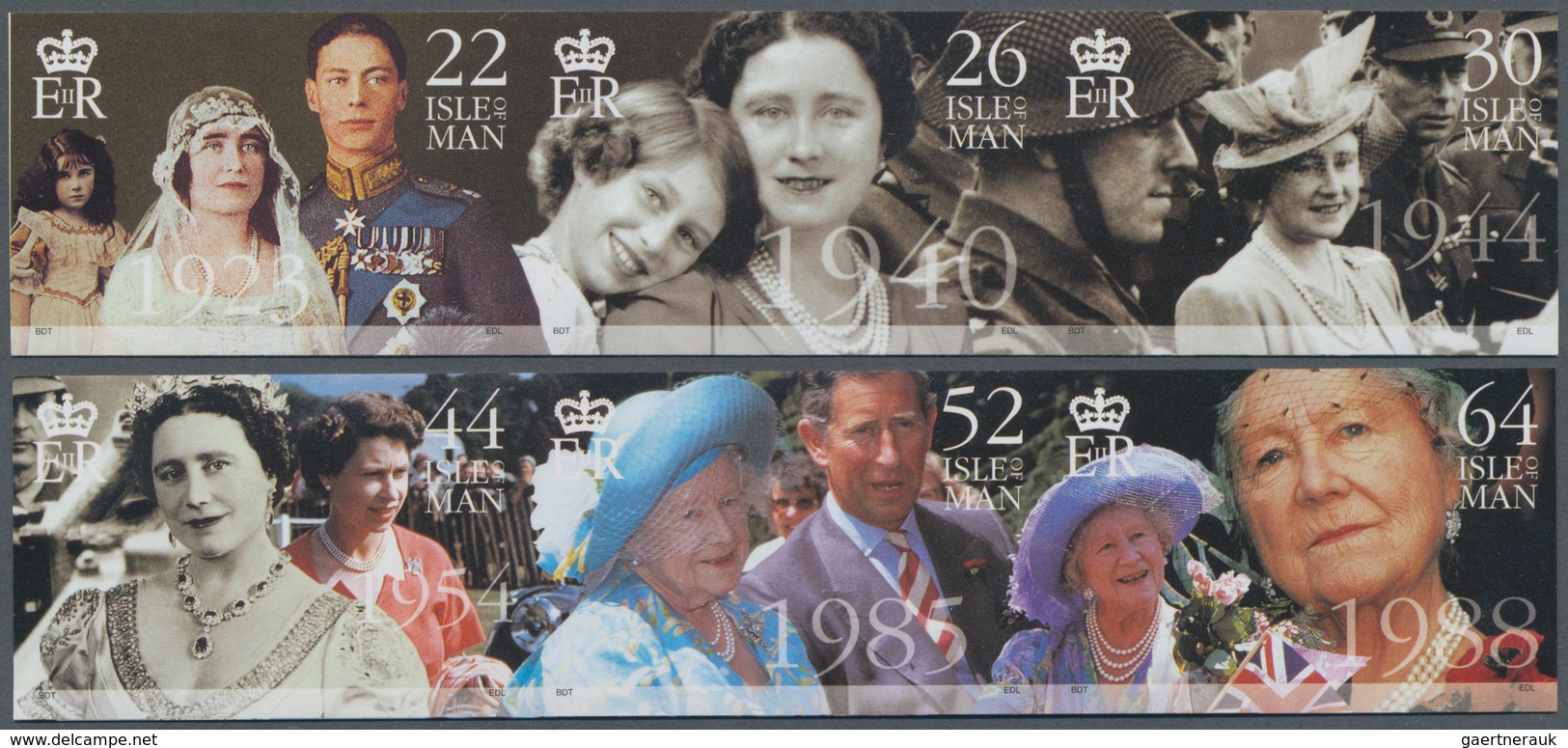 Großbritannien - Isle Of Man: 2000. Complete Set "100th Birthday Of Queen Mother Elisabeth" In 2 IMP - Isla De Man