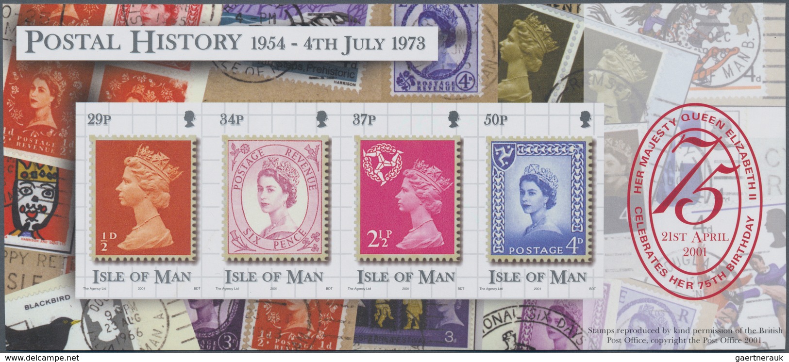 Großbritannien - Isle Of Man: 2001. IMPERFORATE Souvenir Sheet "75th Birthday Of Queen Elisabeth II" - Isla De Man