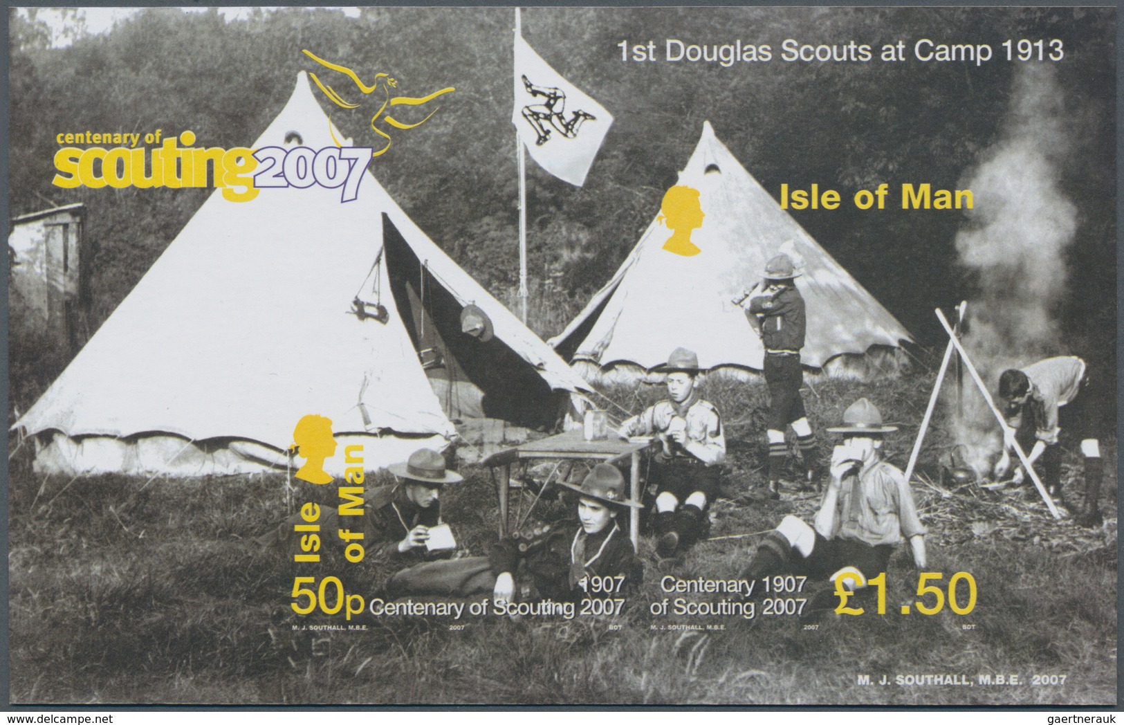 Großbritannien - Isle Of Man: 2007. IMPERFORATE Souvenir Sheet For The Issue "Centenary Of Scouting - Isle Of Man