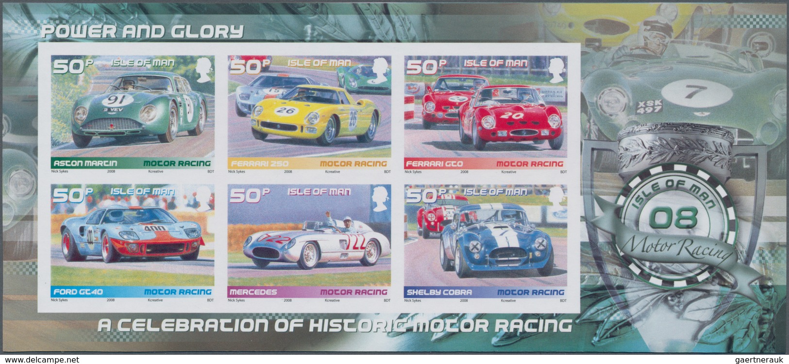Großbritannien - Isle Of Man: 2008. IMPERFORATE Souvenir Sheet "Historical Racing Cars" Showing "Ast - Isla De Man