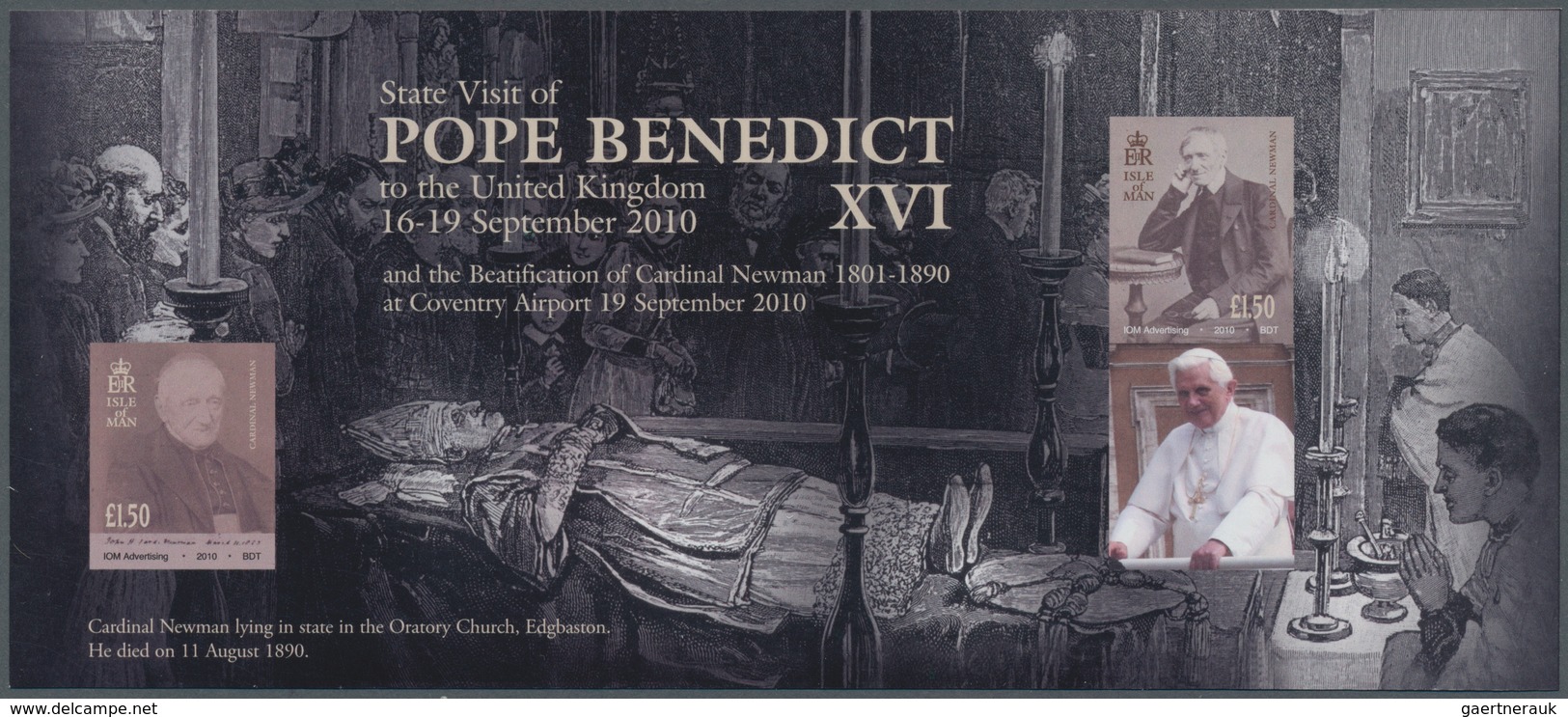 Großbritannien - Isle Of Man: 2010. IMPERFORATE Souvenir Sheet For The Issue "State Visit Of Pope Be - Isla De Man