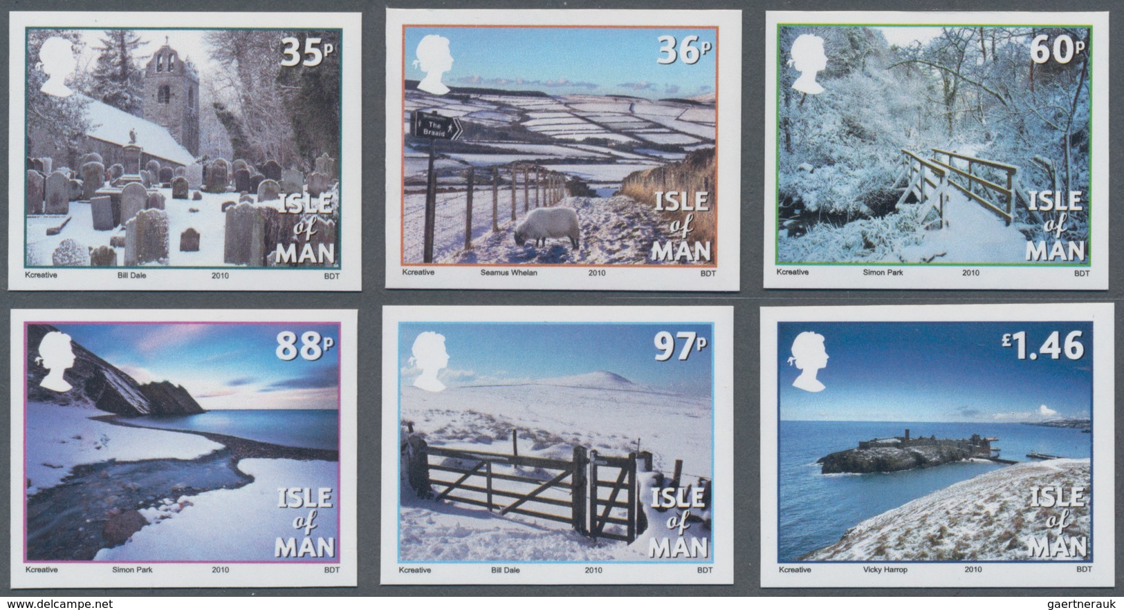 Großbritannien - Isle Of Man: 2010. Complete Set "Winter Landscapes: Photographs" (6 Values) In IMPE - Isla De Man