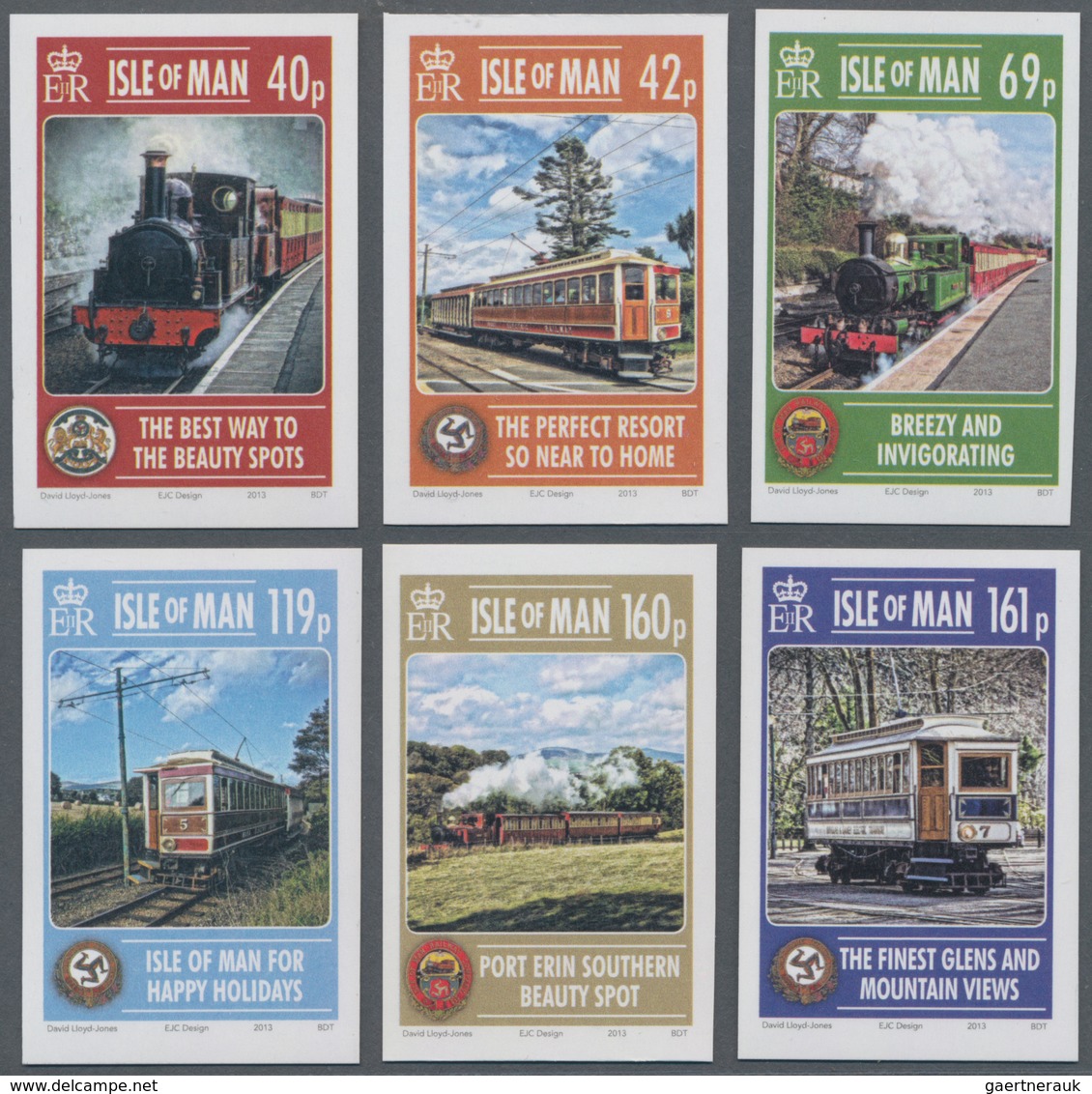 Großbritannien - Isle Of Man: 2013. Complete Set (6 Values) "140 Years Of Railway And 120 Years Of E - Man (Eiland)
