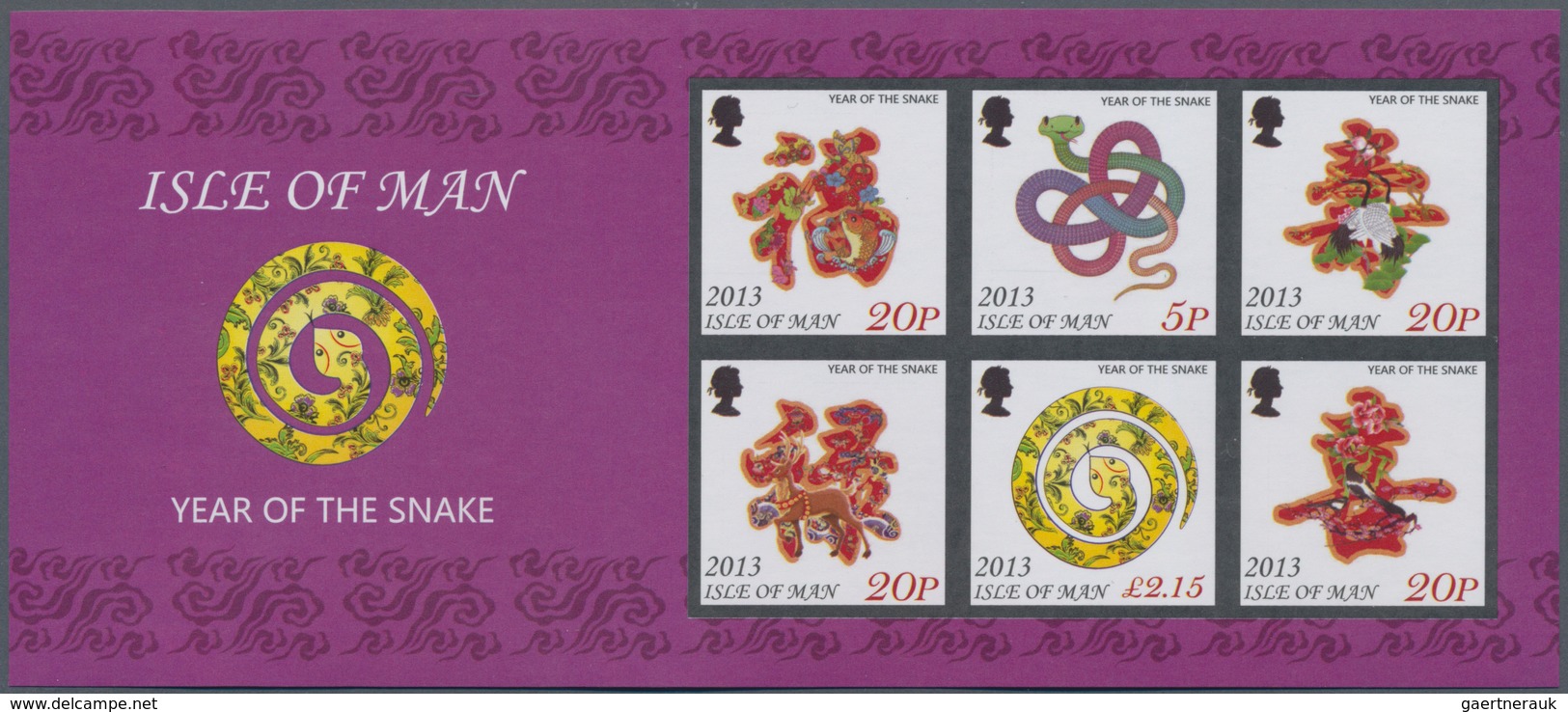 Großbritannien - Isle Of Man: 2013. IMPERFORATE Souvenir Sheet For The Issue "Chinese New Year: Year - Isla De Man