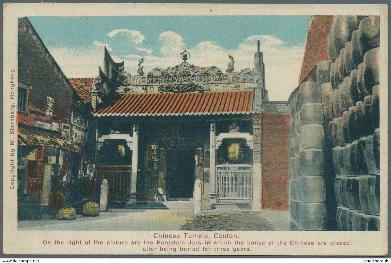 Britische Post In China: 1919, KGV 4 C. Tied "CANTON B AP 2 19" To Ppc "Chinese Temple, Canton" To P - Sonstige & Ohne Zuordnung