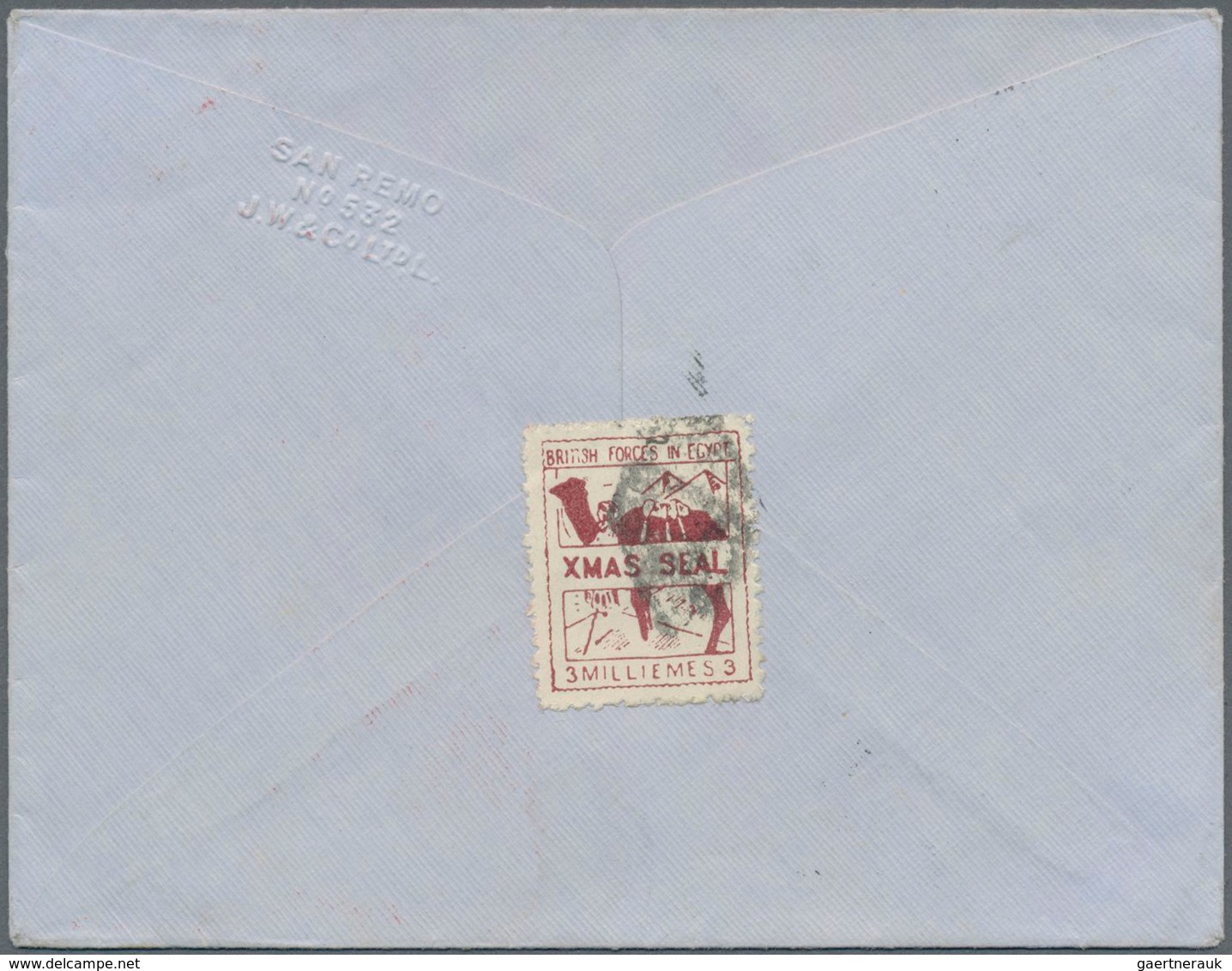 Britische Militärpost In Ägypten: 1935, "(CROWN) POSTAGE PREPAID 19" Red Cancellation On Cover, Blac - Andere & Zonder Classificatie