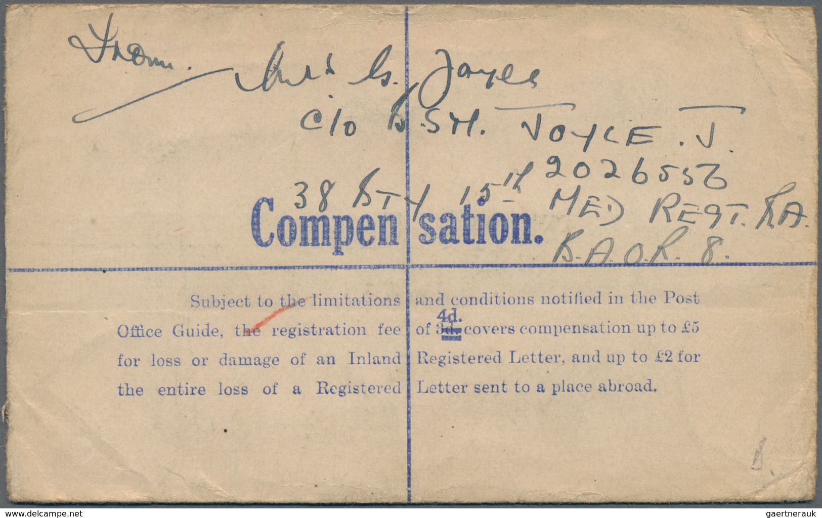 Britische Militärpost In Ägypten: 1950 Uprated With One Penny Red And Half Penny Green (KGVI) Regist - Other & Unclassified