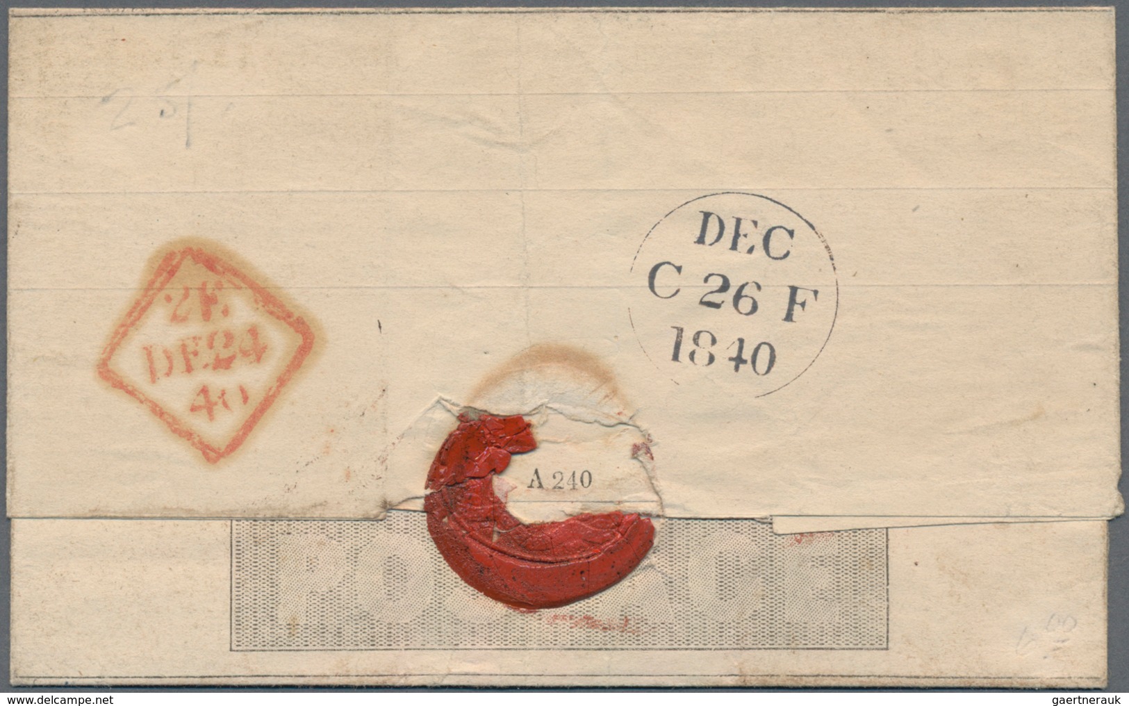 Großbritannien - Ganzsachen: 1840, One Penny Mulready Postal Stationery Cover (A 240) Cancelled With - Other & Unclassified