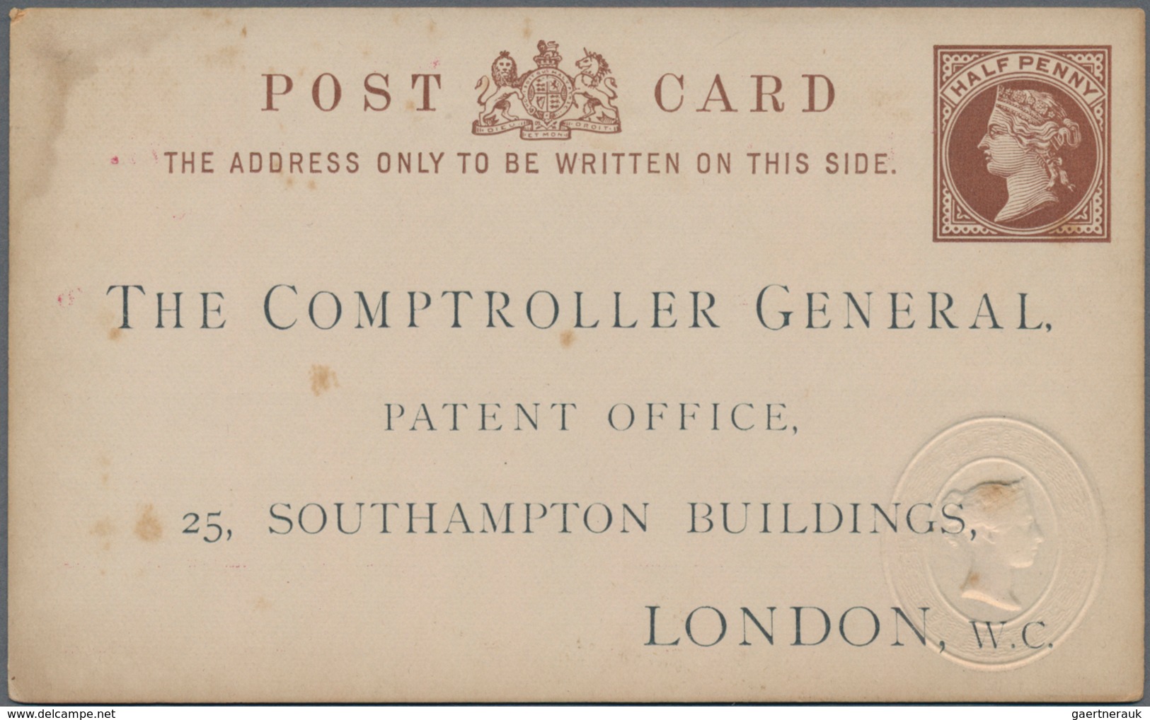 Großbritannien - Ganzsachen: Ca. 1880 Unused Double Preprinted Postal Stationery Card, Very Unusual - Other & Unclassified