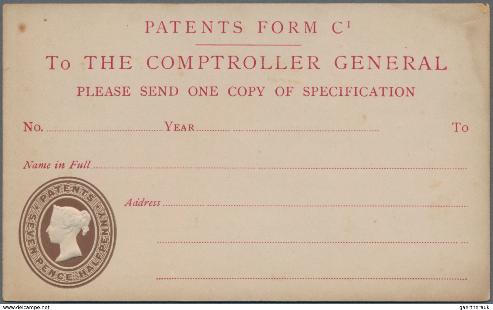 Großbritannien - Ganzsachen: Ca. 1880 Unused Double Preprinted Postal Stationery Card, Very Unusual - Other & Unclassified