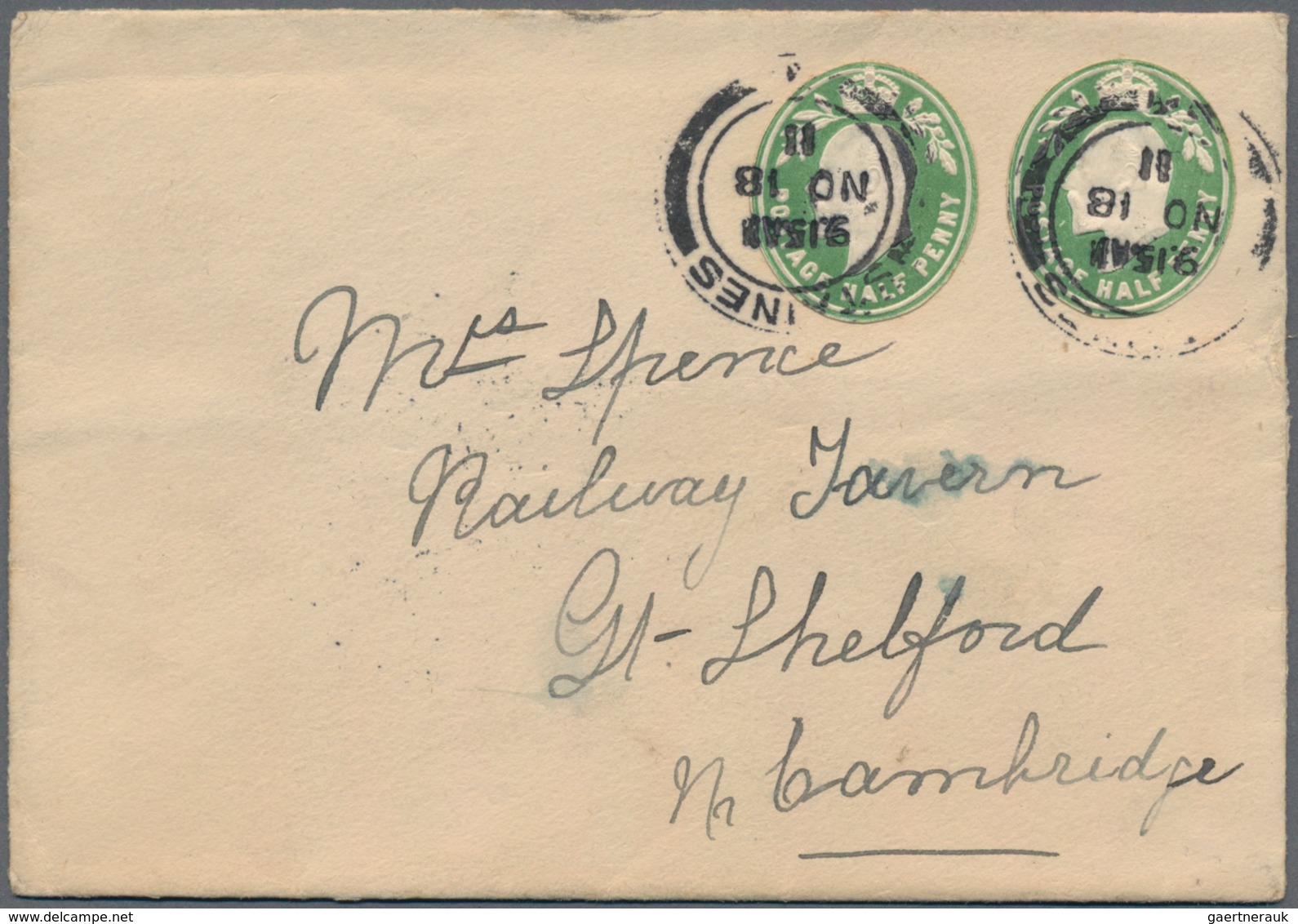 Großbritannien - Ganzsachen: 1899/1957 Three Covers Franked With Cutouts From Different Stationeries - Other & Unclassified