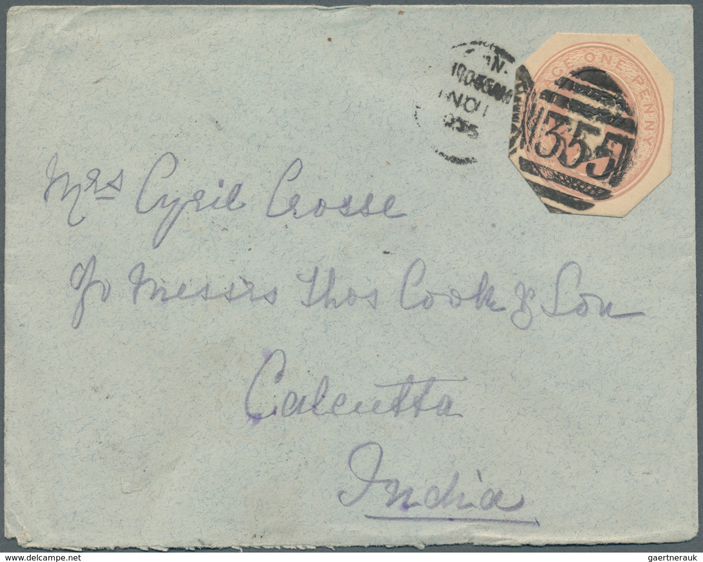 Großbritannien - Ganzsachen: 1905-06: Postal Stationery Cutouts QV 1d. Even On Three Covers From A C - Other & Unclassified