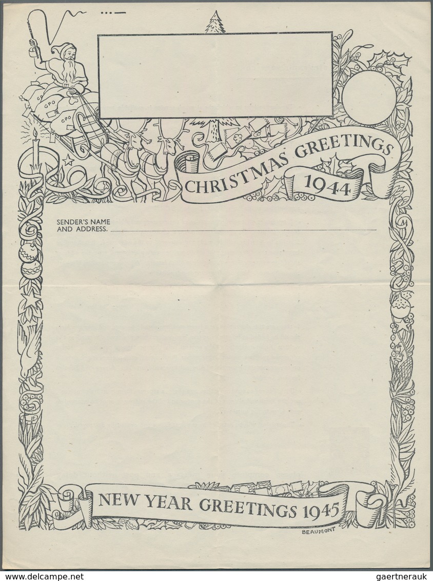 Großbritannien - Ganzsachen: 1944 Unused Postal Stationery Airagraph 3d Violet KG VI Christmas Greet - Andere & Zonder Classificatie