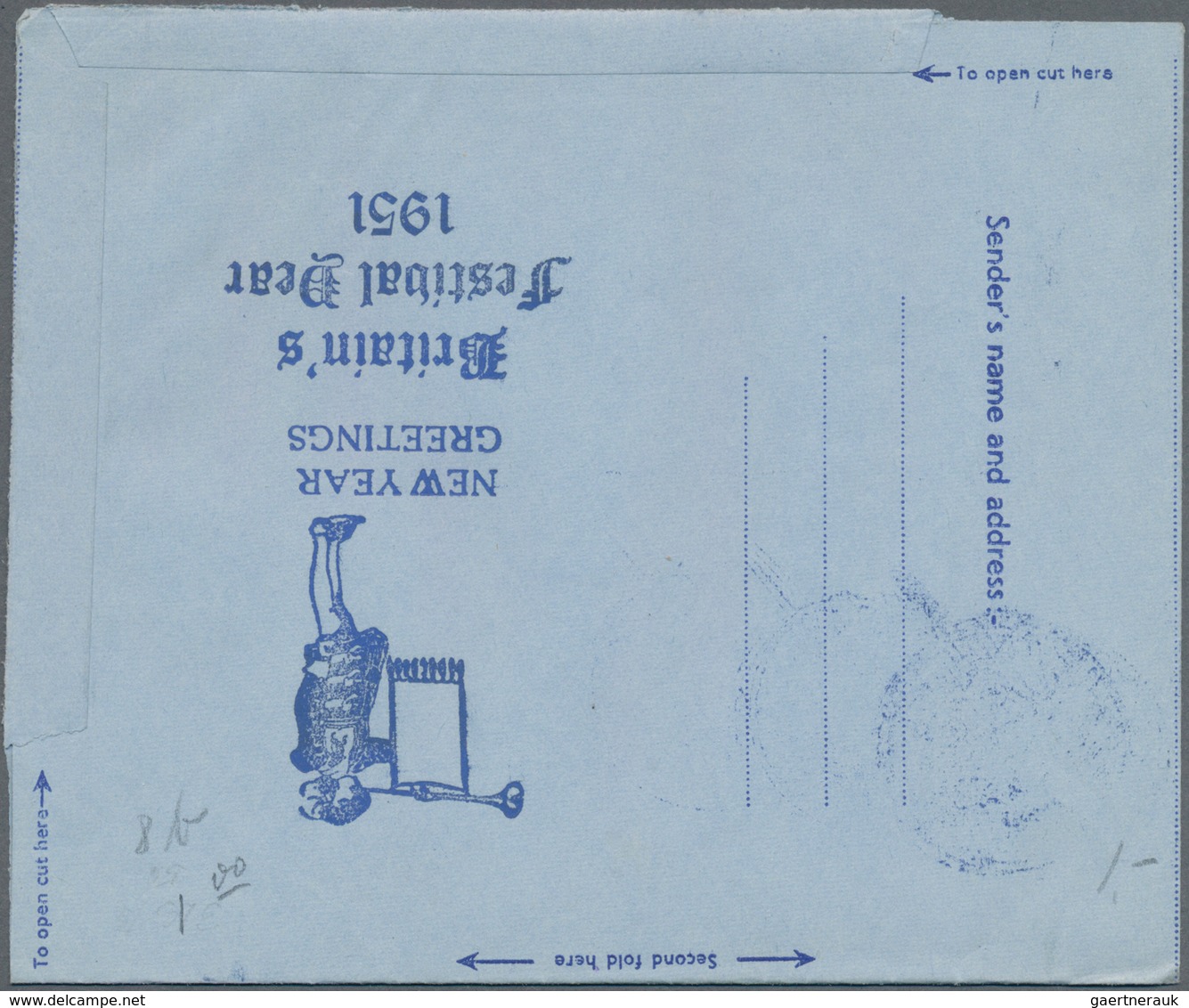 Großbritannien - Ganzsachen: 1950/51 Four Commercially Used And One Unused Aerogram KG VI., All With - Other & Unclassified