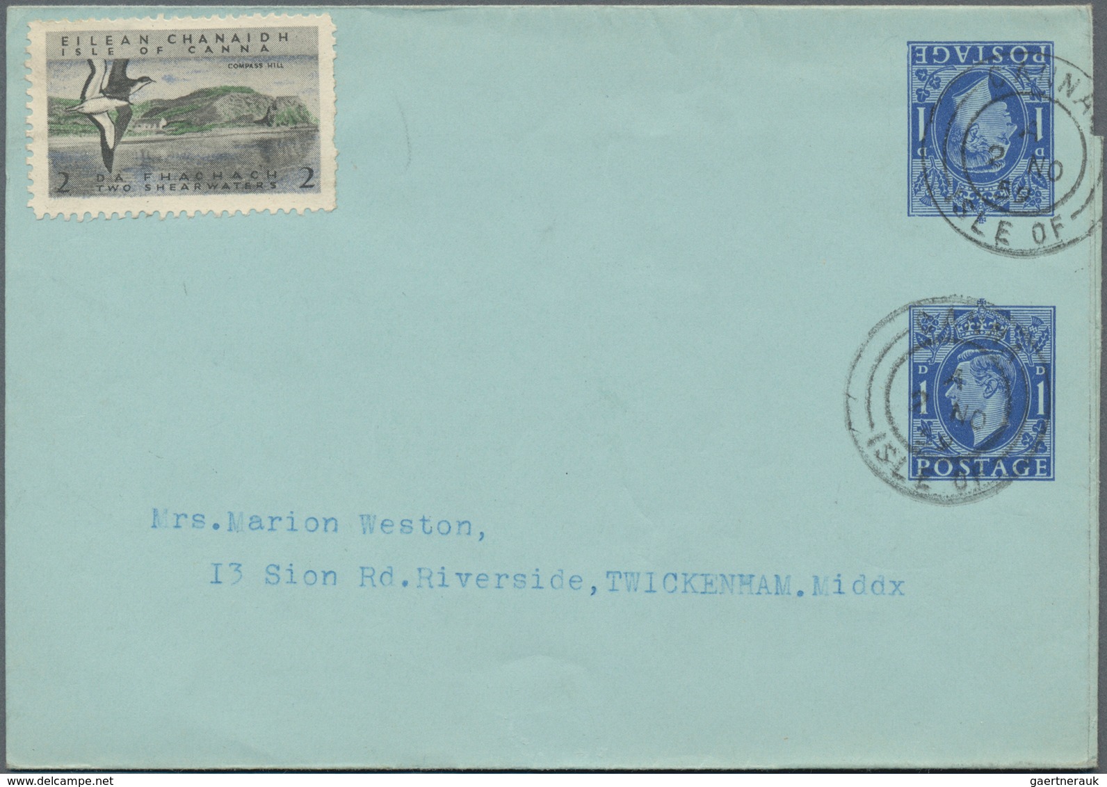 Großbritannien - Ganzsachen: 1959 Four Used Private Postal Stationery Lettersheets Half Penny, Orang - Otros & Sin Clasificación