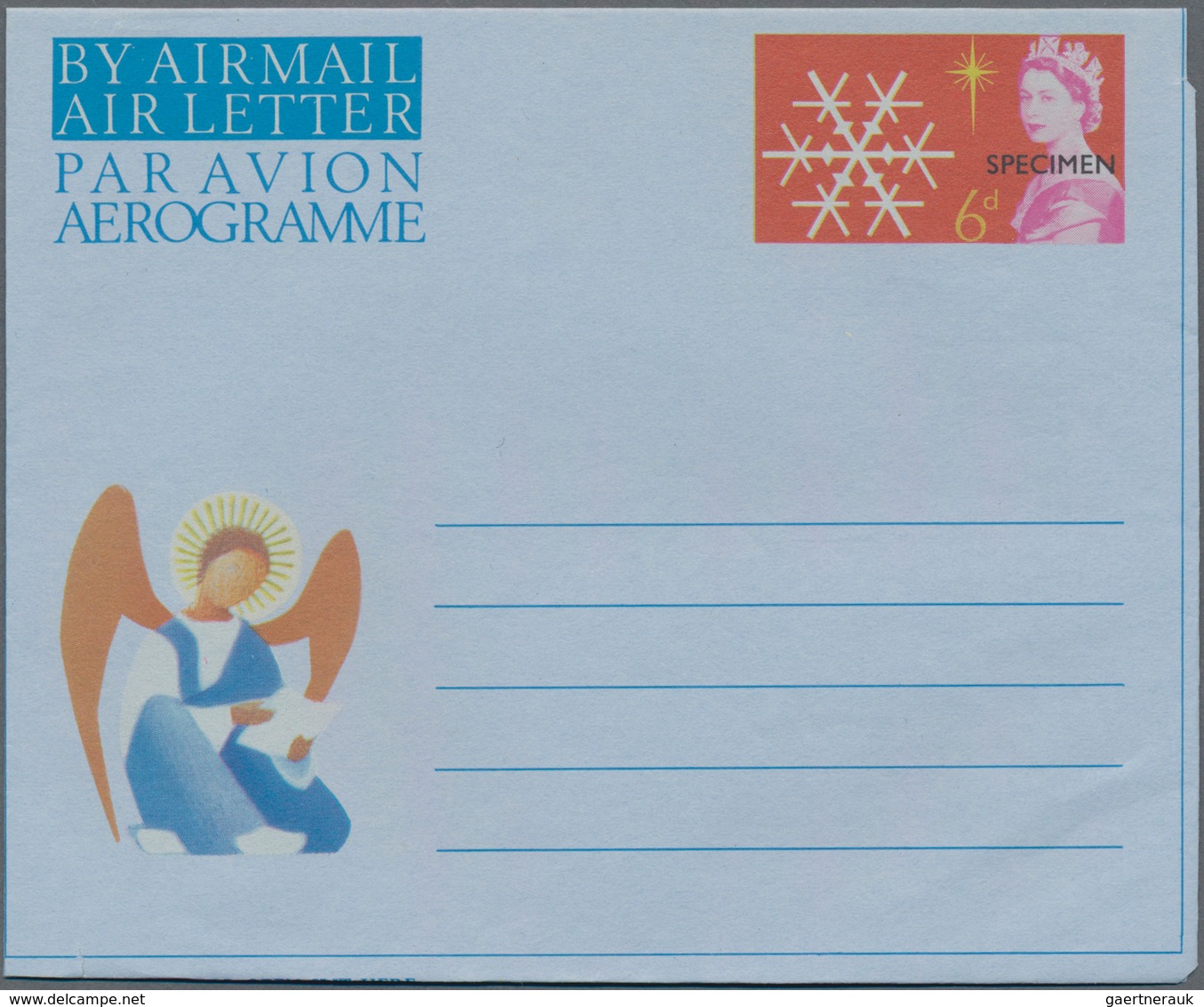 Großbritannien - Ganzsachen: 1965/66 three unused aerograms Christmas 6 penny (two copies) and 9 pen