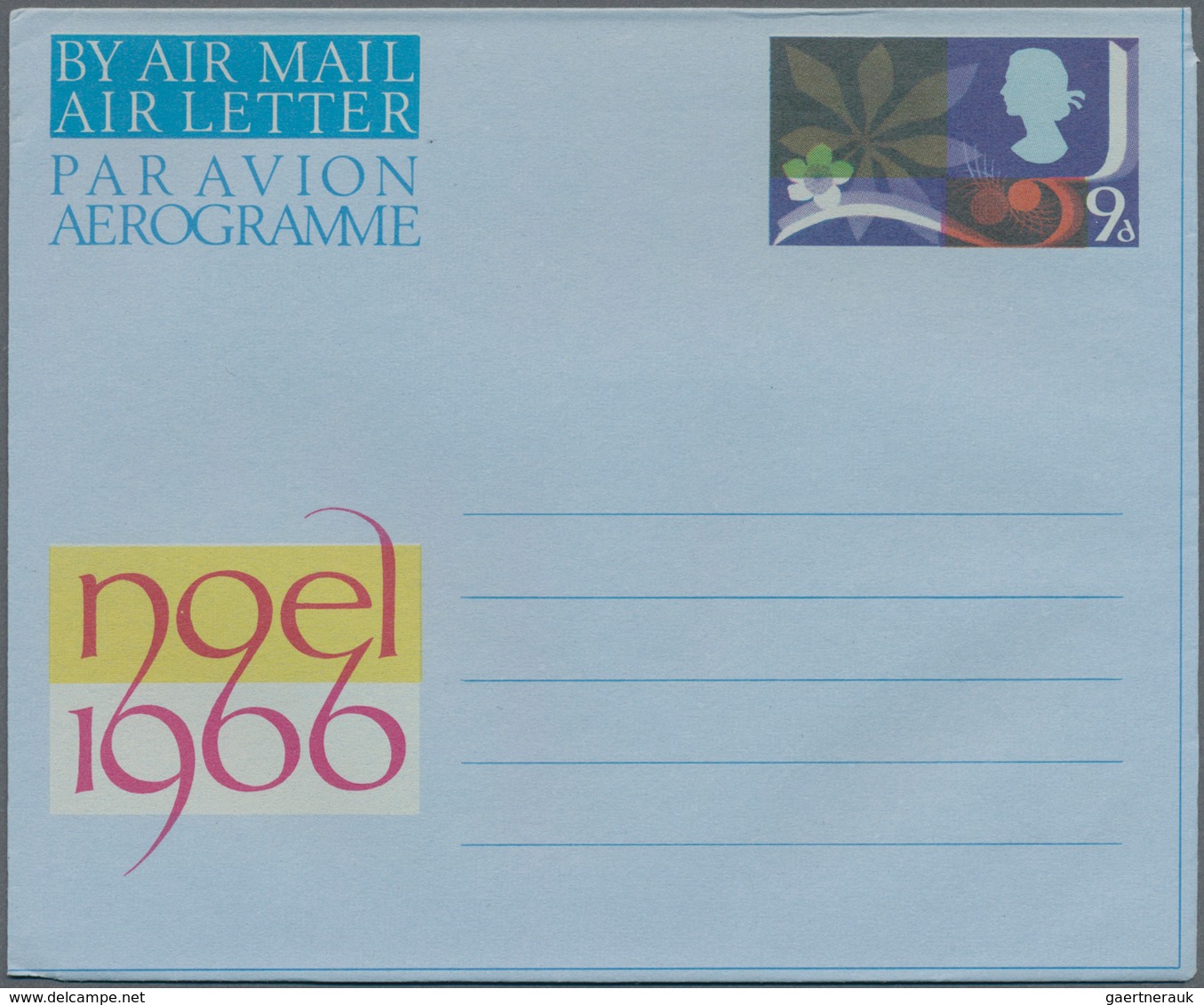 Großbritannien - Ganzsachen: 1966, Christmas, Aerogram 9d Missing All Colours Except Yellow, Unused, - Other & Unclassified