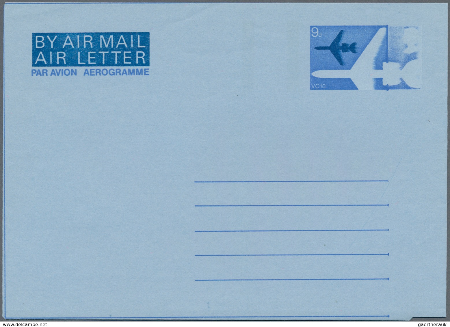Großbritannien - Ganzsachen: 1968 Unused Aerogram 9d, Flaw In Stamp Imprint, Normal Copy Enclosed, S - Other & Unclassified