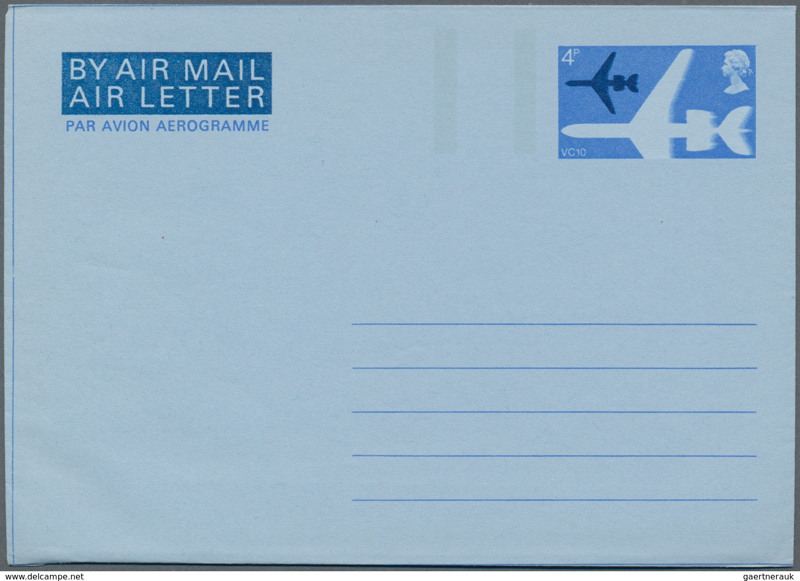 Großbritannien - Ganzsachen: 1969 Unused Aerogram, 4 P Airmail, With Imprint Error Inverted "F" For - Other & Unclassified