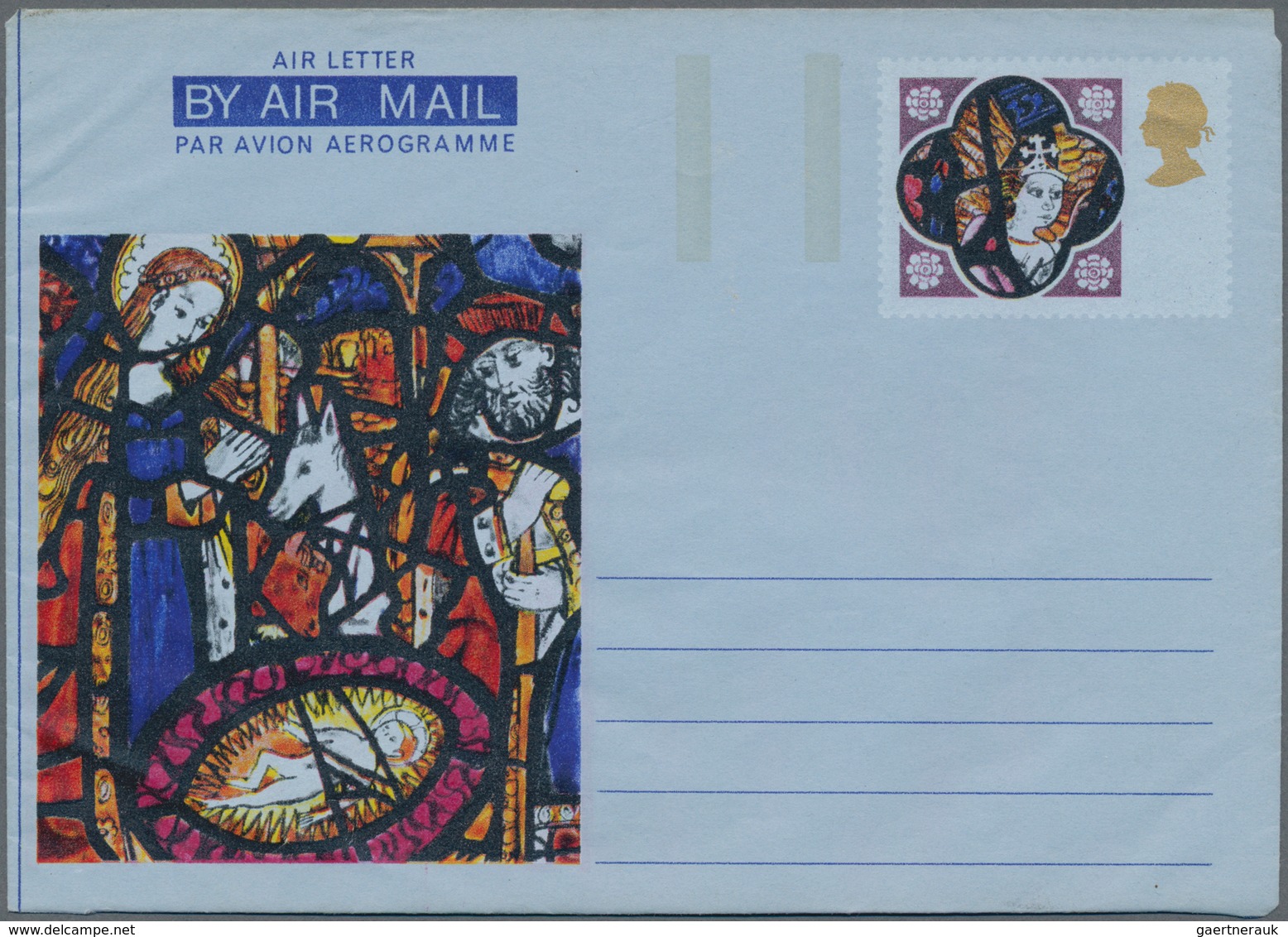 Großbritannien - Ganzsachen: 1970 Unused Aerogram 9d Christmas "Stained Glass", Missing Purple Colou - Other & Unclassified