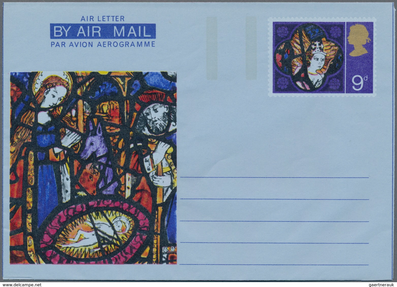 Großbritannien - Ganzsachen: 1970 Unused Aerogram 9d Christmas "Stained Glass", Missing Purple Colou - Other & Unclassified