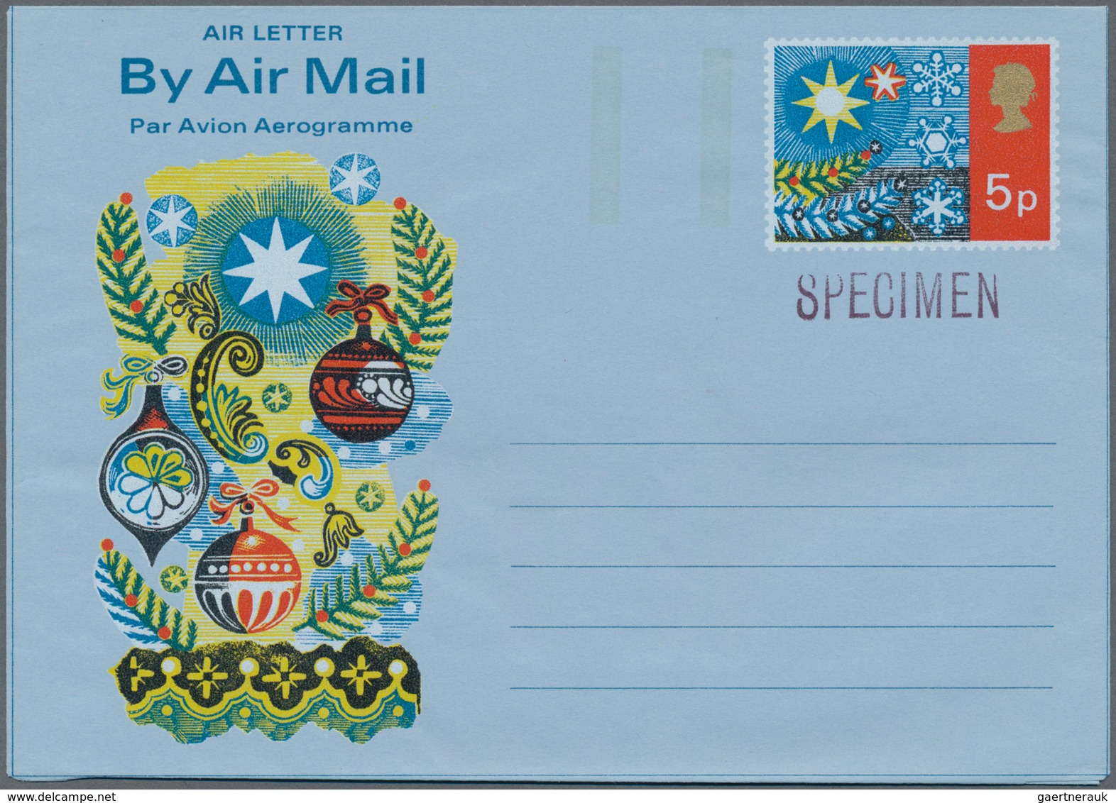 Großbritannien - Ganzsachen: 1971/72 Two Unused Aerograms Christmas 5p Doves And Christmas Tree Deco - Sonstige & Ohne Zuordnung