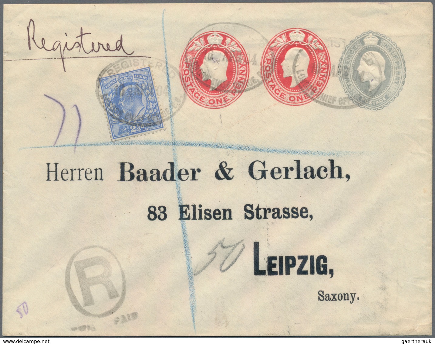 Großbritannien - Privatganzsachen: 1904 Commercially Used Private Postal Stationery Envelopes 2x One - Andere & Zonder Classificatie