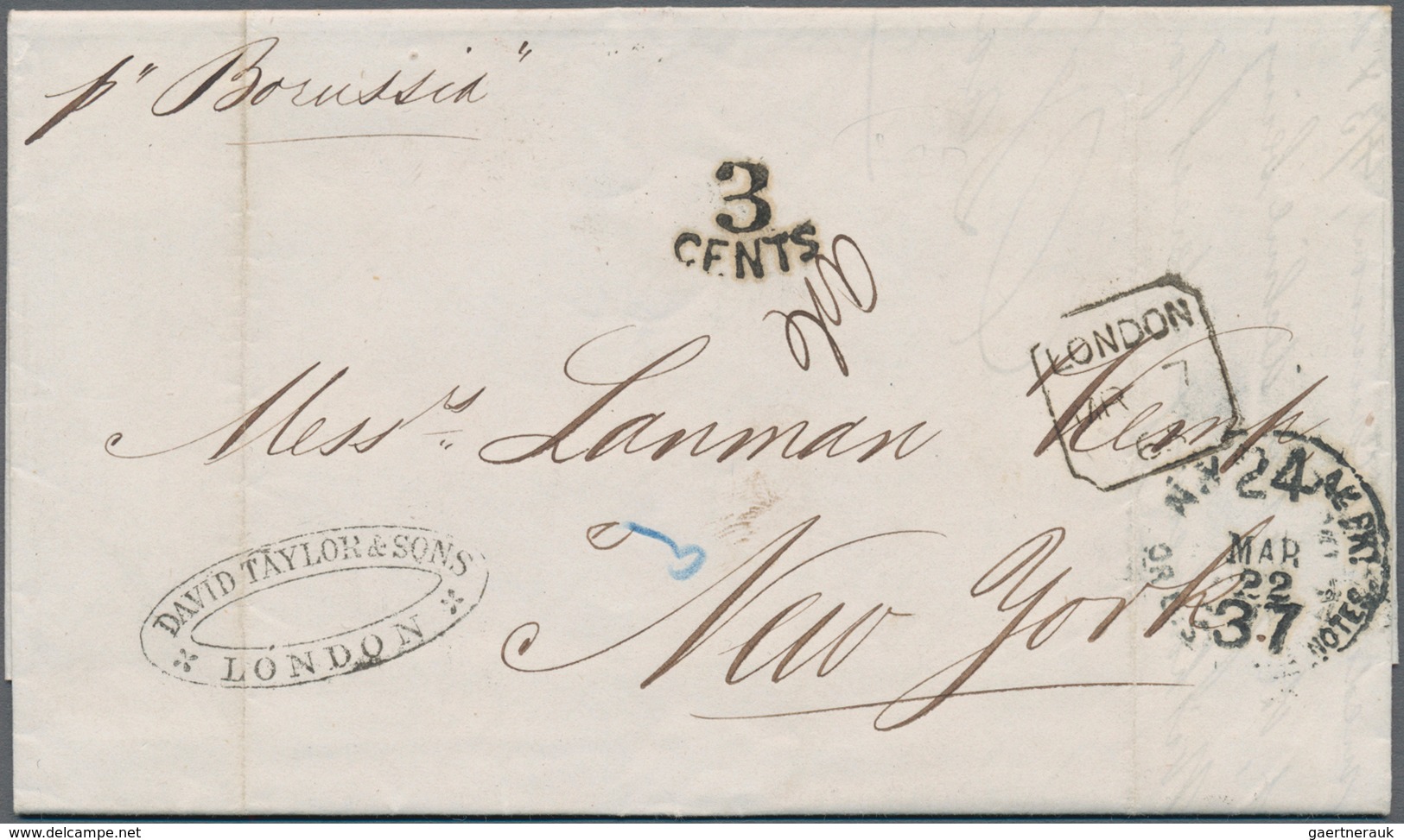 Großbritannien - Stempel: 1865, Two Folded Letters Each With Forwarder Mark "DAVID TAYLOR & SONS; LO - Postmark Collection