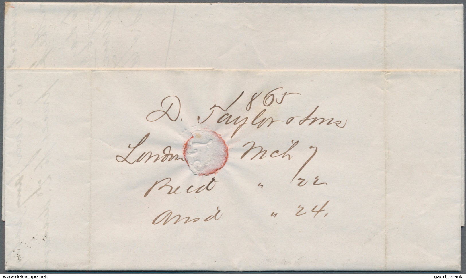 Großbritannien - Stempel: 1865, Two Folded Letters Each With Forwarder Mark "DAVID TAYLOR & SONS; LO - Postmark Collection