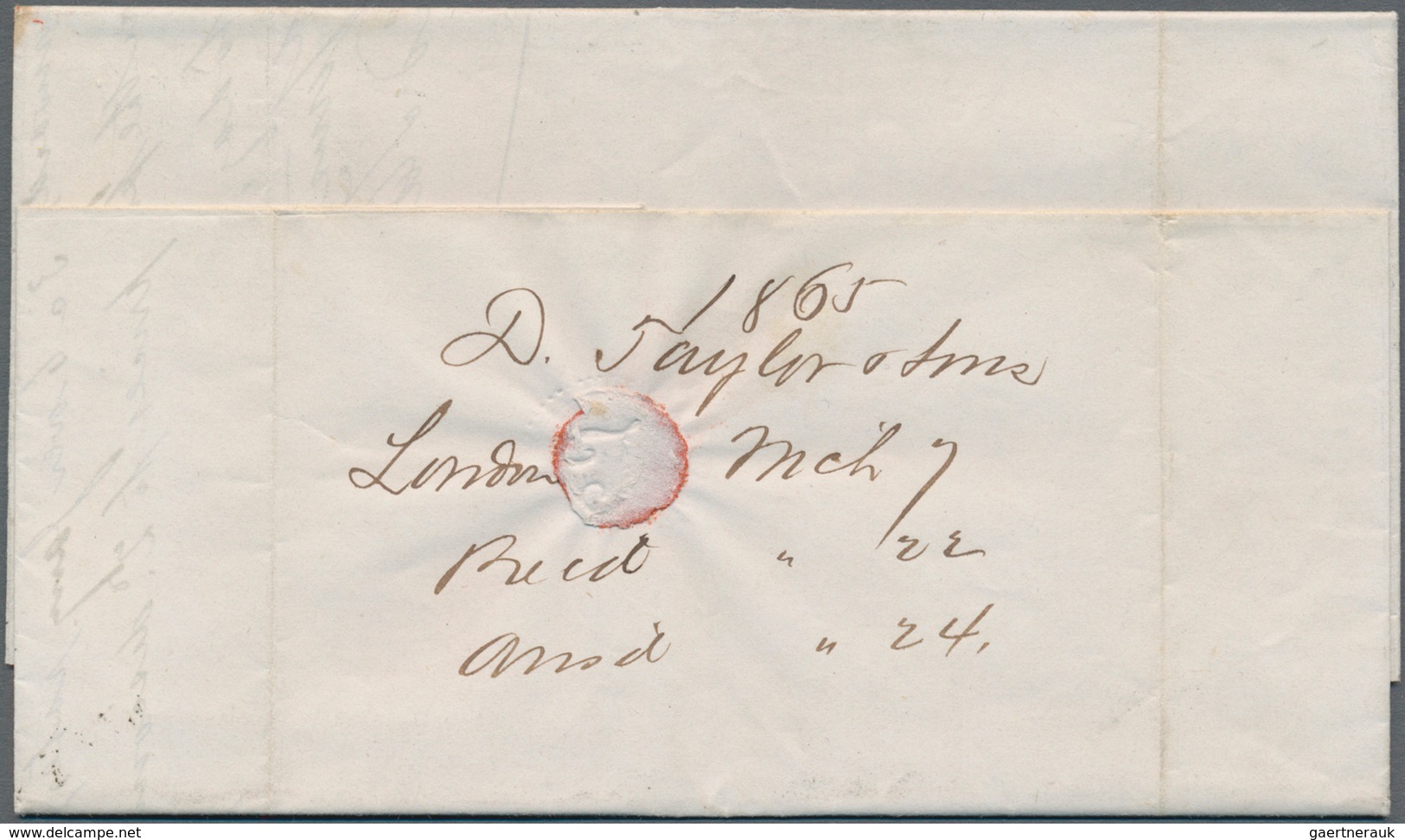 Großbritannien - Stempel: 1865, Two Folded Letters Each With Forwarder Mark "DAVID TAYLOR & SONS; LO - Marcofilie