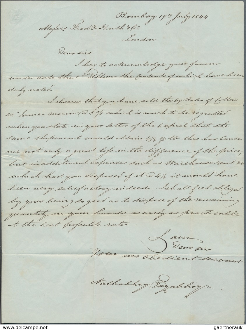 Großbritannien - Besonderheiten: 1844 Entire Letter From Bombay To London, Dated Inside '19th July 1 - Andere & Zonder Classificatie