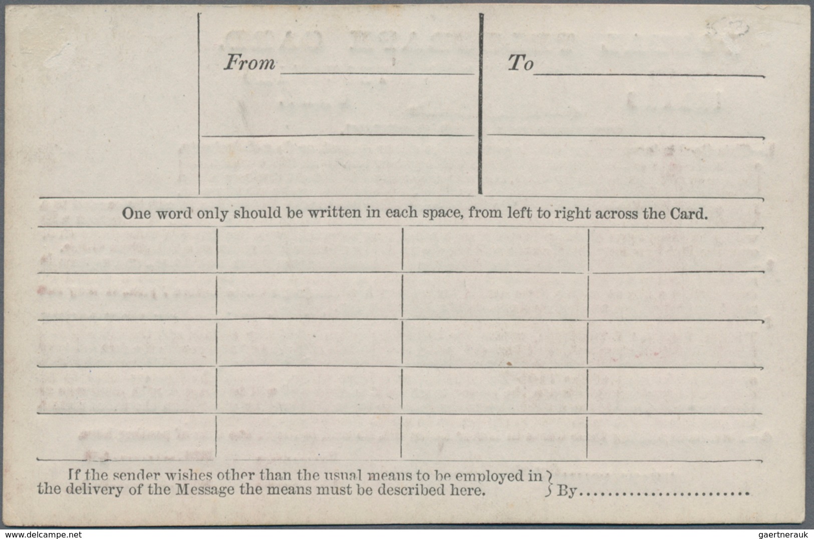 Großbritannien - Besonderheiten: 1870 (ca.) Unused Form Of A Postal Telegraph Card, Nice Item In Ver - Andere & Zonder Classificatie