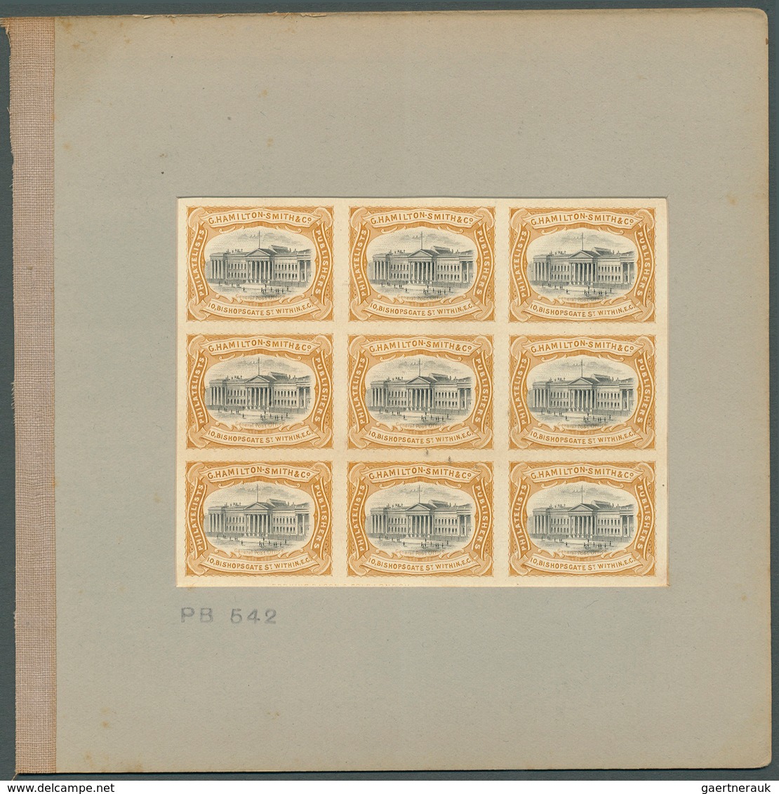 Großbritannien - Besonderheiten: 1905 (ca.), Imperforated Proof Sheet Containing 25 Vignettes "Hamil - Other & Unclassified