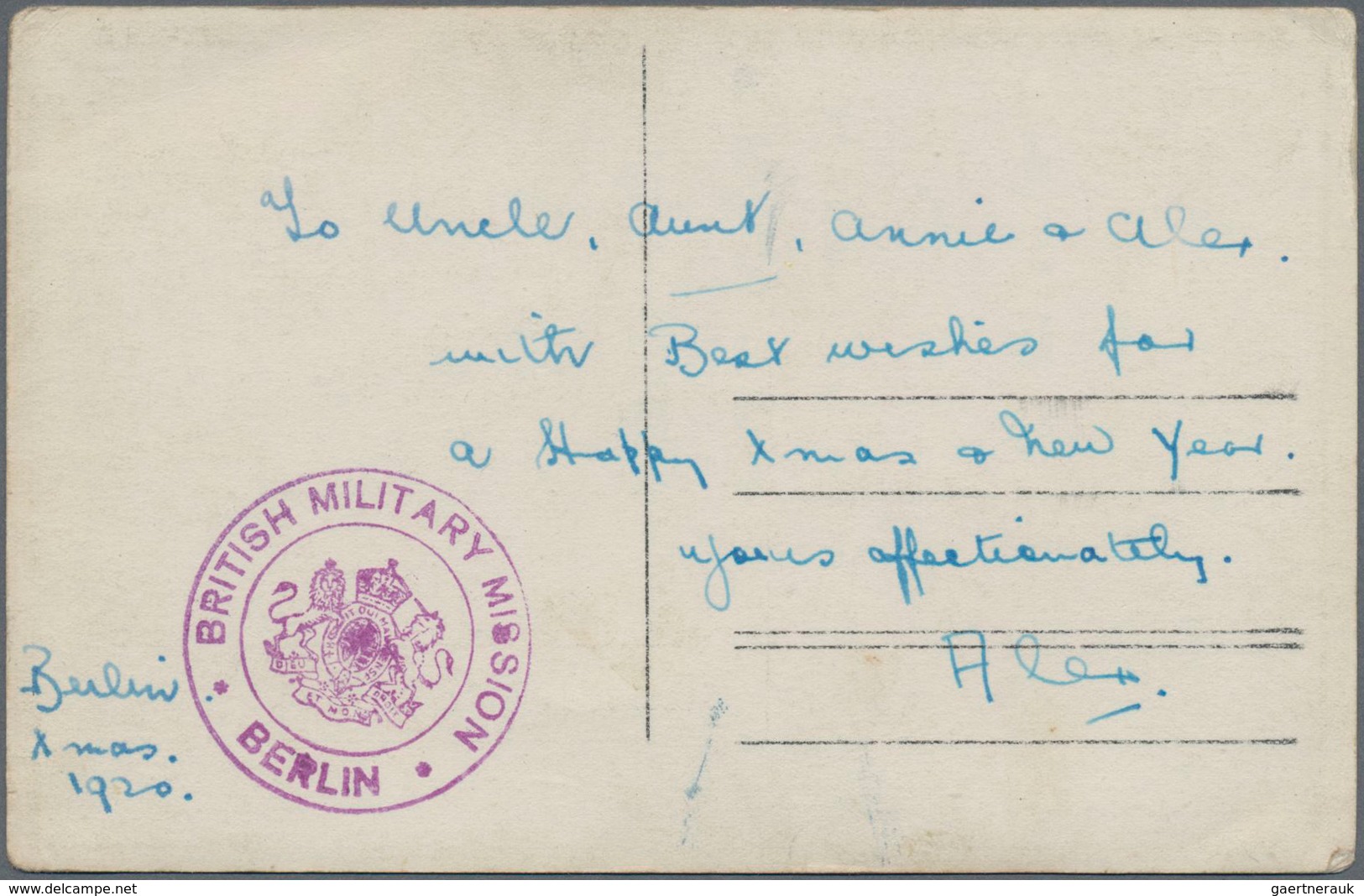 Großbritannien - Besonderheiten: 1920: Stampless Photographic Post Card Of The British Delegation, B - Sonstige & Ohne Zuordnung