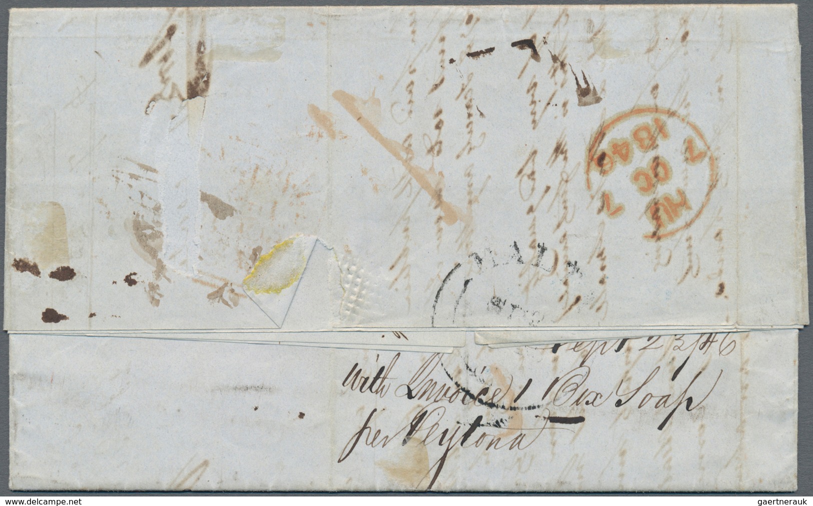 Ionische Inseln - Vorphilatelie: 1846, Entire Letter From Zante, Dated Sept. 23rd 1846, Forwarded By - Ionian Islands