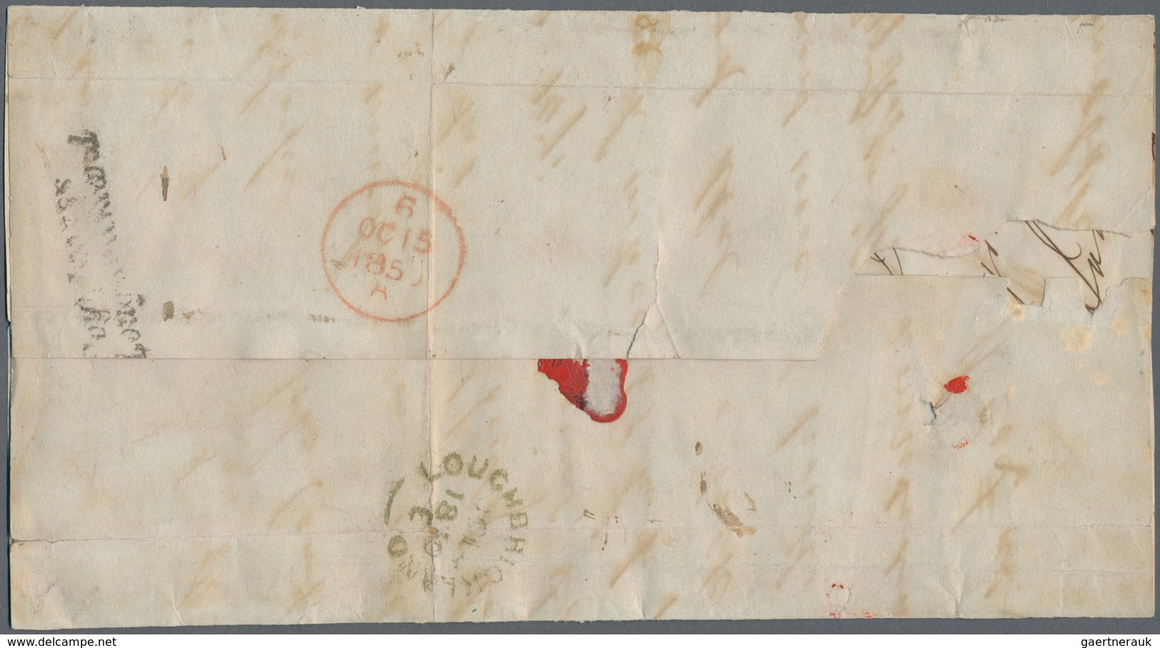 Irland: 1841 Ff., Great Britain 1d. Lake-red On Blued Paper, Horizontal Strip Of 10, Pos. G-C To G-L - Brieven En Documenten