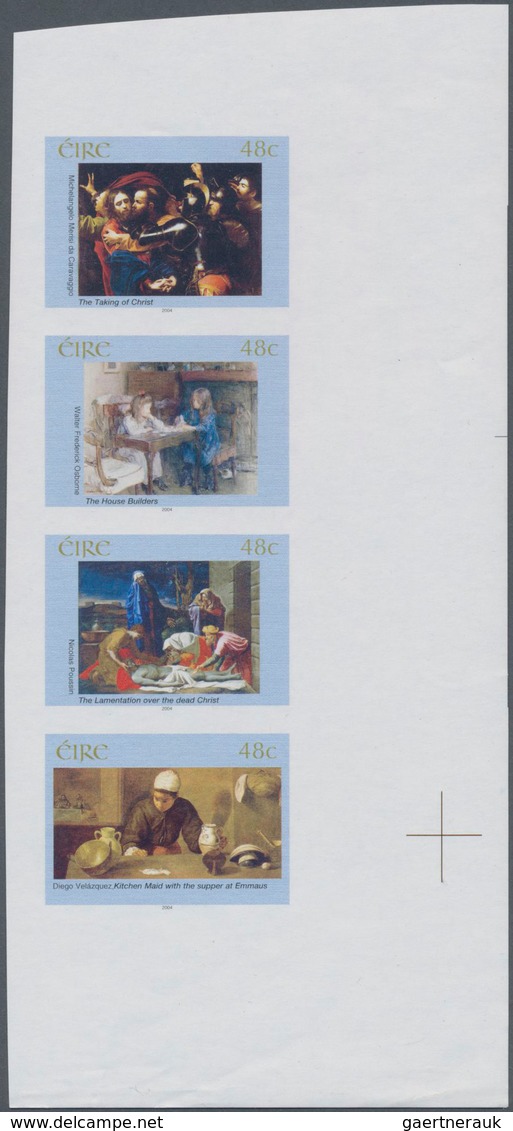 Irland: 2004, 150th Anniversary Of Irish National Gallery, IMPERFORATE Proof Se-tenant Strip Of Four - Brieven En Documenten