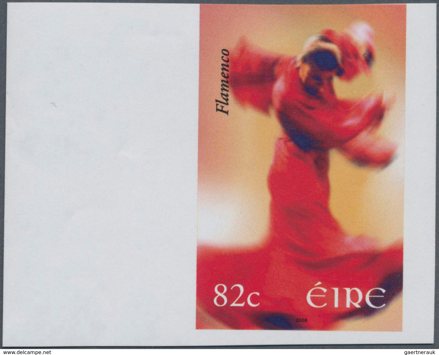 Irland: 2008, 55c. Flamenco IMPERFORATE Proof, Mint Never Hinged. - Covers & Documents