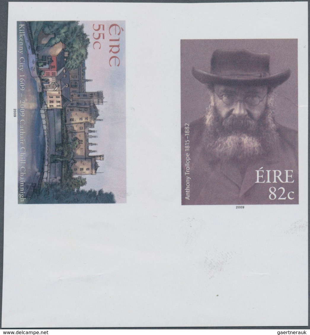 Irland: 2009, 55c. Kilkenny And 82c. Trollope, IMPERFORATE Gutter Proof Pair, Mint Never Hinged. - Covers & Documents