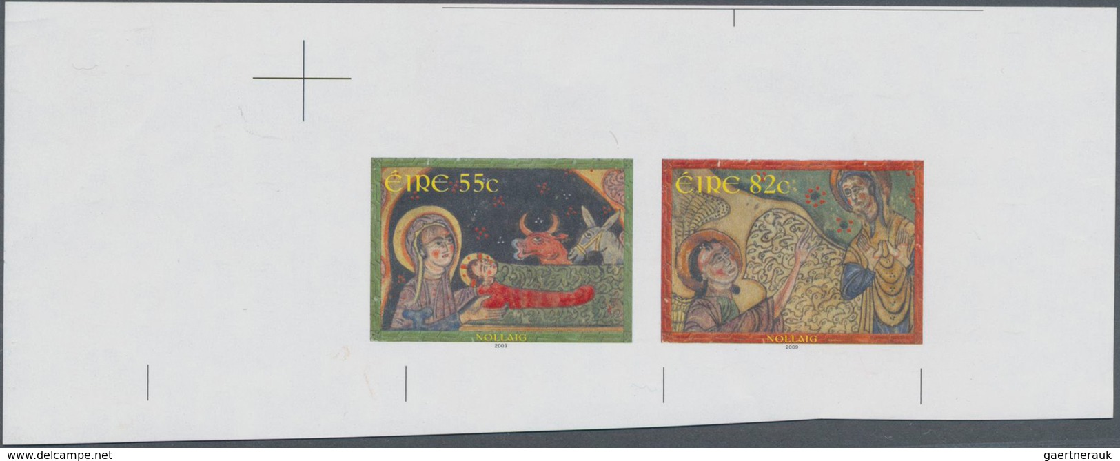 Irland: 2009, Christmas, IMPERFORATE Proof Se-tenant Pair, Mint Never Hinged. - Brieven En Documenten