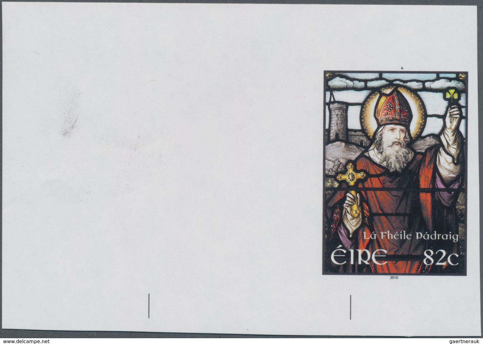 Irland: 2010, 82c. St.Patrick's Day IMPERFORATE Proof, Mint Never Hinged. - Cartas & Documentos