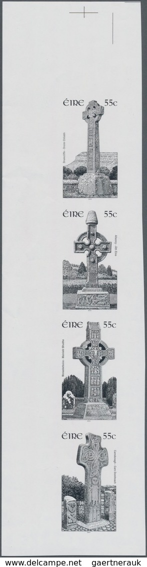 Irland: 2010, Celtic Cross, IMPERFORATE VERTICAL Se-tenant Proof Strip Of Four, Mint Never Hinged. - Covers & Documents